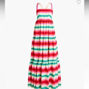 J.Crew Tiered maxi dress in stripe side zip lined floaty 0